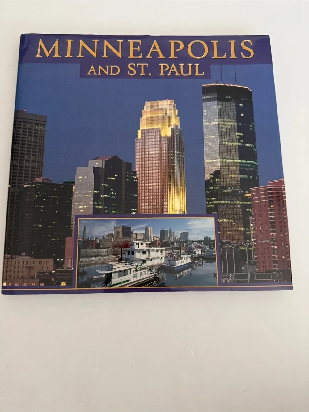 Minneapolis and St. Paul Hardcover City Photo Book - Blue & Gold Cover
